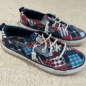 Sperry Top-Sider Patchwork Red White Blue Women's Casual Shoe Sz: 7.5   STS87733